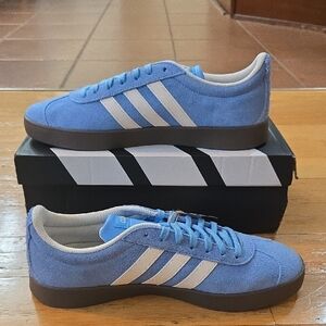 Adidas VL Court 2.0 Men's Size 9.5 / W 8.0 Semi Blue Burst Suede Top J10497
